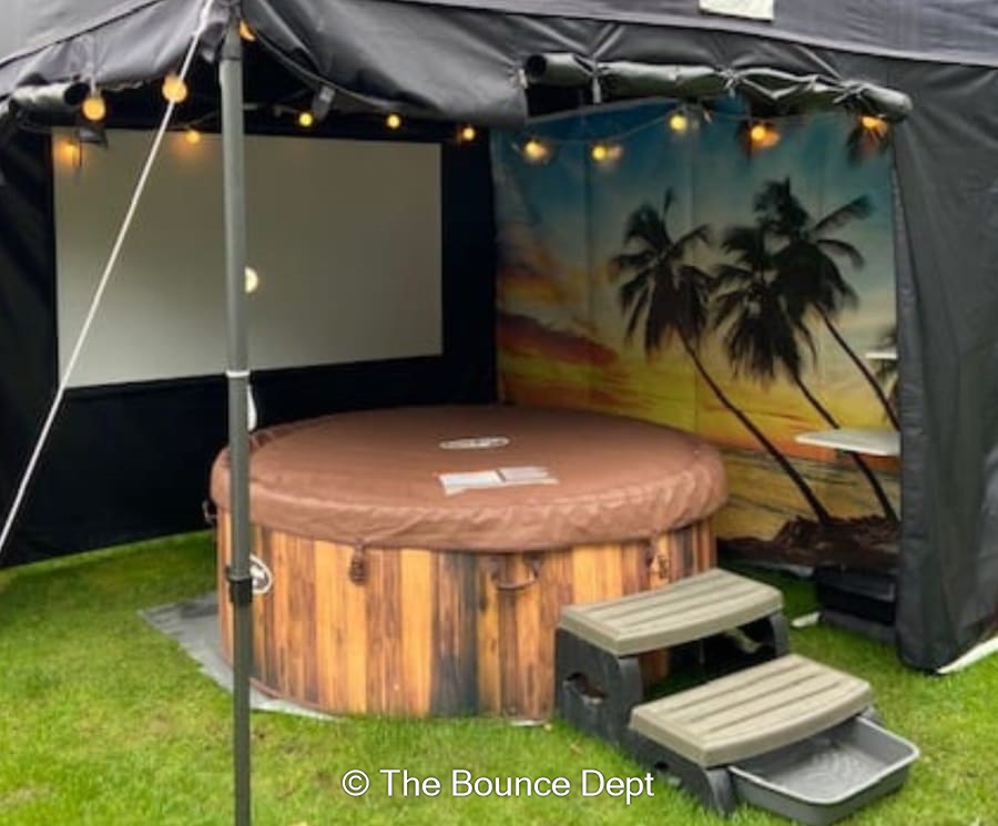 Hot Tub, Gazebo with Cinema Package (3 or 4 Day Hire) Bouncy Castle