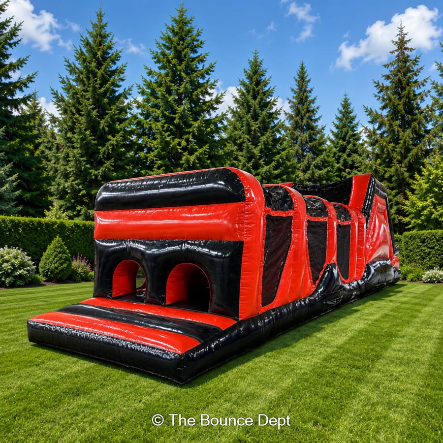 Orange & Black Obstacle Course Hire South of England | 40ft Inflatable
