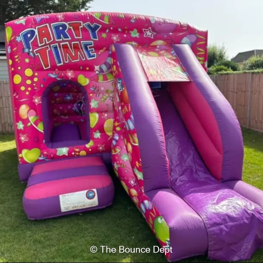 PartyTime Front Combo (Pink) Bouncy Castle Hire Southampton