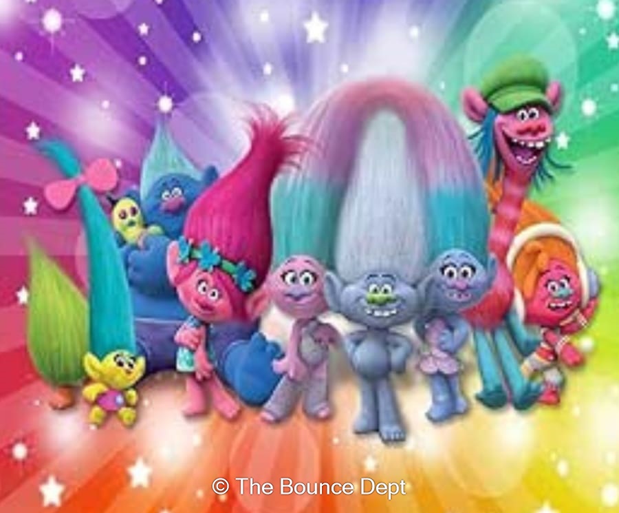 Trolls Photo Backdrop with Stand - Hire in Hampshire | The Bounce Dept