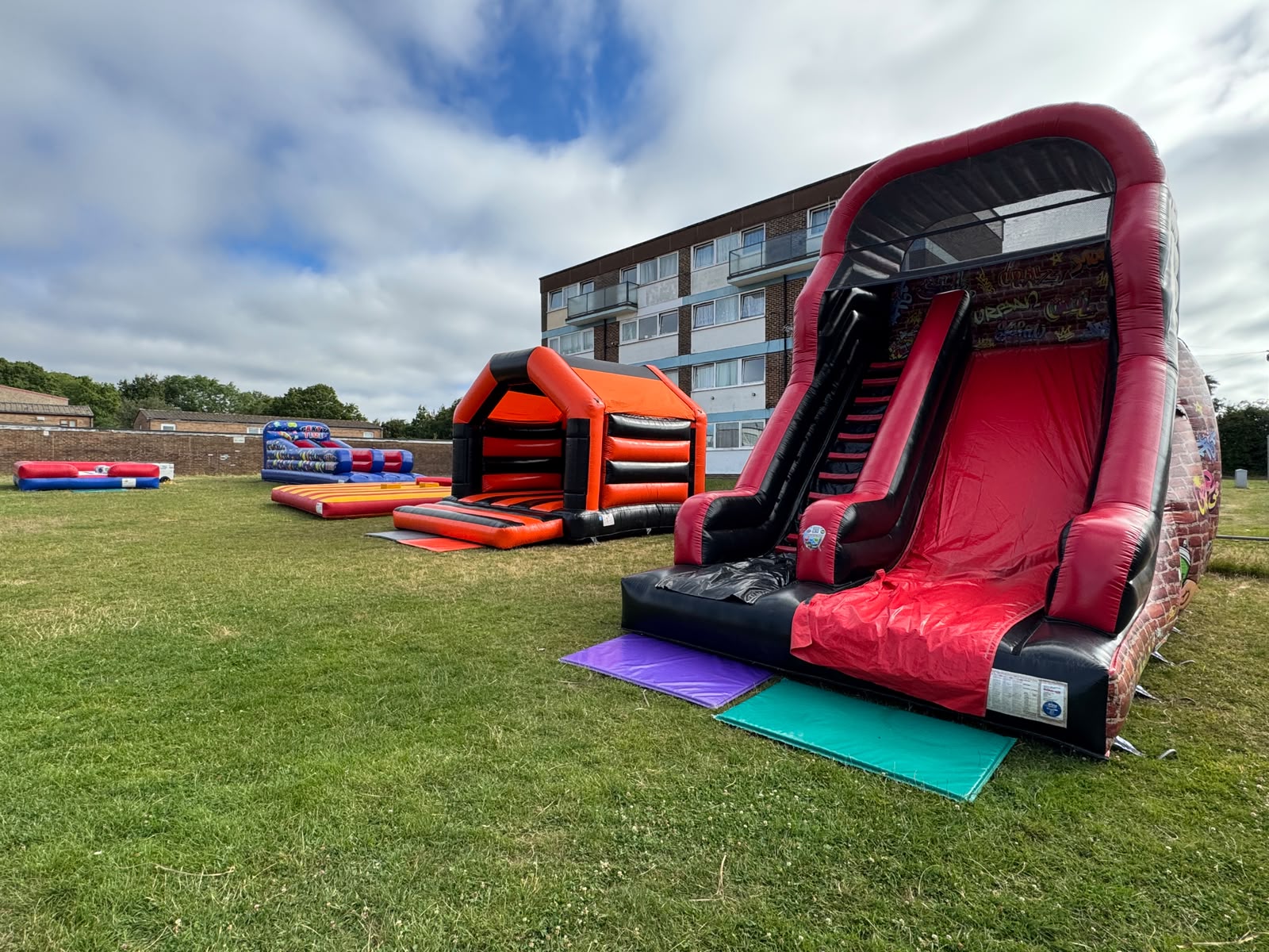 Outdoor inflatable slide and event equipment available for corporate events in Southampton